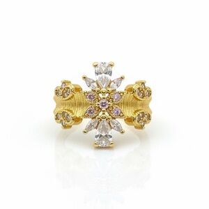 GOLD REGAL CZ ADJUSTABLE RING